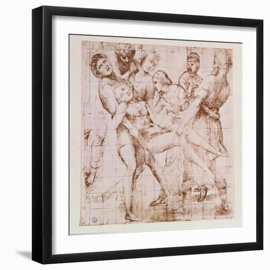 Study for the "Entombment" in the Galleria Borghese, Rome-Raphael-Framed Giclee Print