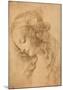 Study for the Face of the Virgin Mary of the Annunciation Now in the Louvre-Leonardo da Vinci-Mounted Print