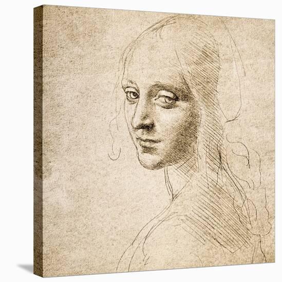 Study for the Head of a Girl, c.1483-Leonardo da Vinci-Stretched Canvas