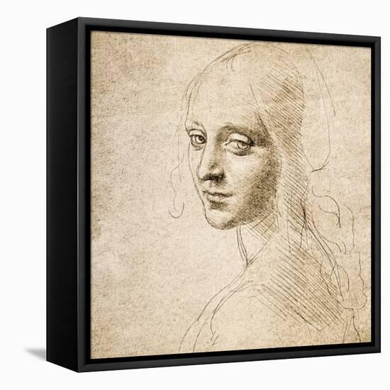 Study for the Head of a Girl, c.1483-Leonardo da Vinci-Framed Stretched Canvas