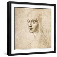 Study for the Head of a Girl, c.1483-Leonardo da Vinci-Framed Giclee Print