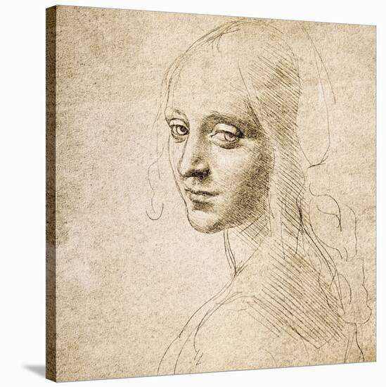 Study for the Head of a Girl, c.1483-Leonardo da Vinci-Stretched Canvas