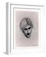 Study for the Head of Ferdinand for 'Ferdinand Lured by Ariel', 1849 (Graphite on Paper)-John Everett Millais-Framed Giclee Print