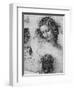 Study for the Head of Leda, 1503-1507-Leonardo da Vinci-Framed Giclee Print