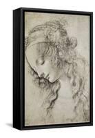 Study for the Head of Mary Magdalene-Leonardo da Vinci-Framed Stretched Canvas