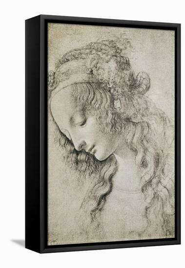 Study for the Head of Mary Magdalene-Leonardo da Vinci-Framed Stretched Canvas