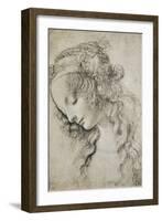 Study for the Head of Mary Magdalene-Leonardo da Vinci-Framed Giclee Print