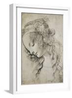 Study for the Head of Mary Magdalene-Leonardo da Vinci-Framed Giclee Print