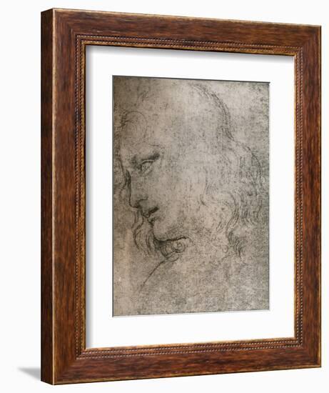 Study for the head of St Philip in `The Last Supper`, c1494-c1499 (1883)-Leonardo Da Vinci-Framed Giclee Print