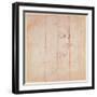 Study for the Head of the Libyan Sibyl (Black Chalk on Paper) (Verso)-Michelangelo Buonarroti-Framed Giclee Print