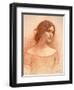 Study for 'The Lady Clare', C.1900 (Red Chalk on Paper) (See 55018)-John William Waterhouse-Framed Premium Giclee Print