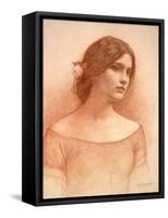 Study for 'The Lady Clare', C.1900 (Red Chalk on Paper) (See 55018)-John William Waterhouse-Framed Stretched Canvas