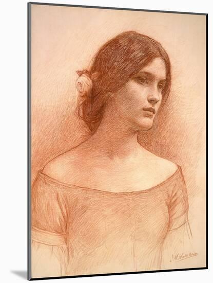Study for 'The Lady Clare', C.1900 (Red Chalk on Paper) (See 55018)-John William Waterhouse-Mounted Giclee Print
