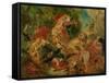 Study for the Lion Hunt, 1854-Eugene Delacroix-Framed Stretched Canvas