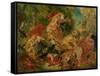 Study for the Lion Hunt, 1854-Eugene Delacroix-Framed Stretched Canvas