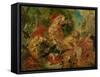 Study for the Lion Hunt, 1854-Eugene Delacroix-Framed Stretched Canvas