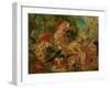 Study for the Lion Hunt, 1854-Eugene Delacroix-Framed Giclee Print