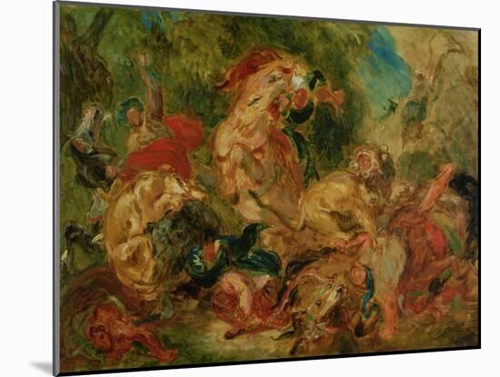 Study for the Lion Hunt, 1854-Eugene Delacroix-Mounted Giclee Print