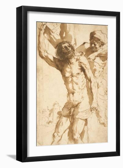 Study for the Martyrdom of Saint Bartholomew, 1635-36-Guercino-Framed Giclee Print