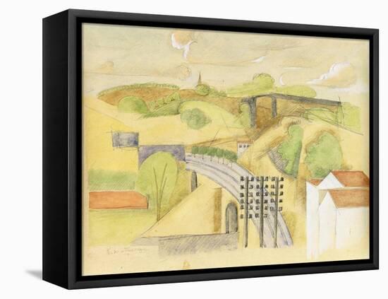 Study for the Meulan Viaduct; Etude Pour Le Viaduc de Meulan, 1912-Roger de La Fresnaye-Framed Stretched Canvas