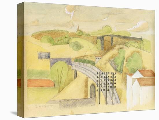 Study for the Meulan Viaduct; Etude Pour Le Viaduc de Meulan, 1912-Roger de La Fresnaye-Stretched Canvas