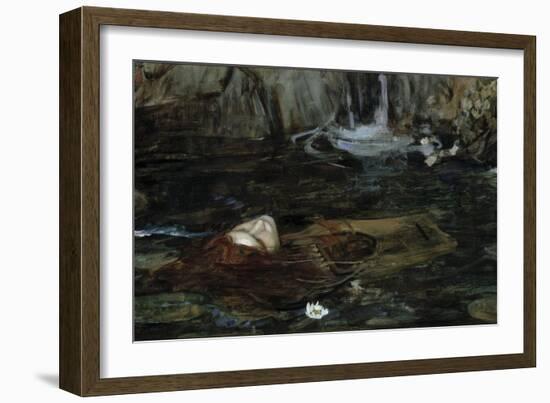 Study for the Nymphs Finding the Head of Orpheus-John William Waterhouse-Framed Giclee Print