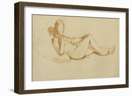 Study for the Olympia: a Woman Lying, Face Not Drawn-Edouard Manet-Framed Giclee Print