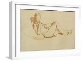 Study for the Olympia: a Woman Lying, Face Not Drawn-Edouard Manet-Framed Giclee Print