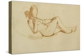 Study for the Olympia: a Woman Lying, Face Not Drawn-Edouard Manet-Stretched Canvas