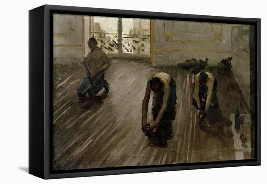 Study for 'The Parquet Planers', 1875-Gustave Caillebotte-Framed Stretched Canvas