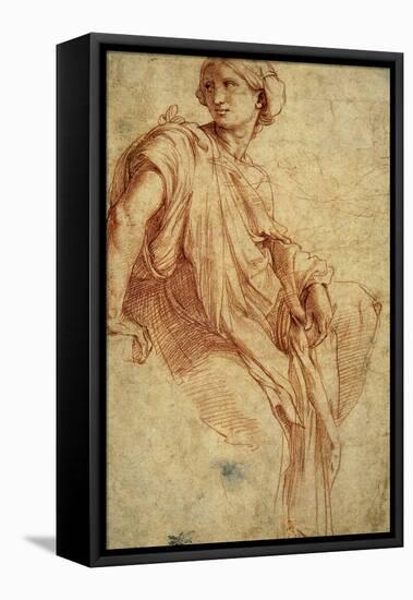 Study for the Phrygian Sibyl, 1511-1512-Raphael-Framed Stretched Canvas