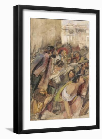 Study for the Proclamation of Don Carlos, C.1834-28-John Frederick Lewis-Framed Giclee Print