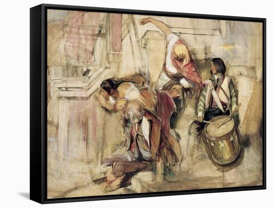 Study for the Proclamation of Don Carlos-John Frederick Lewis-Framed Stretched Canvas