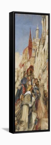 Study for the Proclamation of Don Carlos-John Frederick Lewis-Framed Stretched Canvas