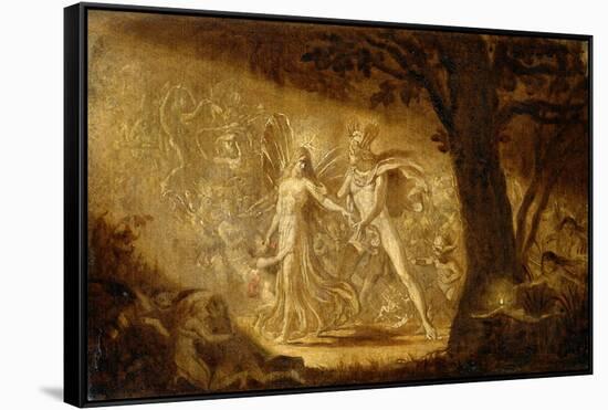 Study for the Quarrel of Oberon and Titania, C.1849 (W/C) (See also 68757)-Sir Joseph Noel Paton-Framed Stretched Canvas