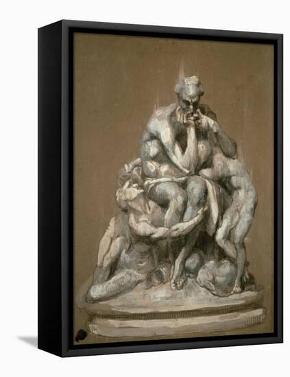 Study for the Sculpture 'Ugolino and His Children', 1860-Jean-Baptiste Carpeaux-Framed Stretched Canvas