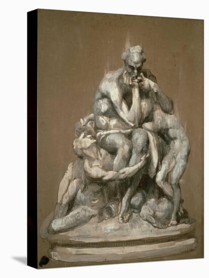 Study for the Sculpture 'Ugolino and His Children', 1860-Jean-Baptiste Carpeaux-Stretched Canvas