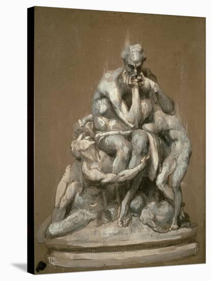 Study for the Sculpture 'Ugolino and His Children', 1860-Jean-Baptiste Carpeaux-Stretched Canvas