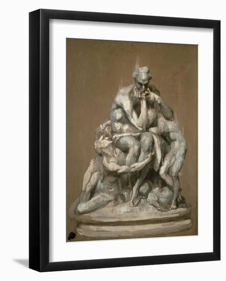 Study for the Sculpture 'Ugolino and His Children', 1860-Jean-Baptiste Carpeaux-Framed Giclee Print