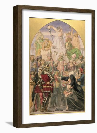 Study for "The Spirit of Justice'-Ford Madox Brown-Framed Giclee Print