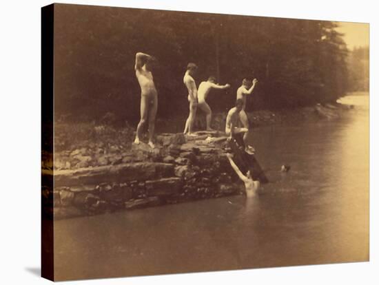 Study for the Swimming Hole, 1883-Thomas Cowperthwait Eakins-Stretched Canvas