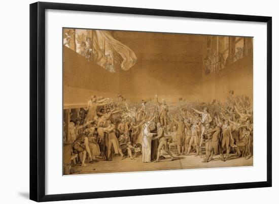 Study for the Tennis Court Oath, June 20, 1789-Jacques Louis David-Framed Art Print