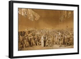 Study for the Tennis Court Oath, June 20, 1789-Jacques Louis David-Framed Art Print