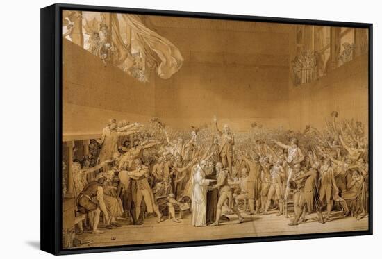 Study for the Tennis Court Oath, June 20, 1789-Jacques Louis David-Framed Stretched Canvas