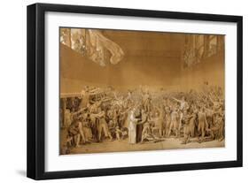 Study for the Tennis Court Oath, June 20, 1789-Jacques Louis David-Framed Art Print