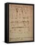 Study for the Tomb of Pope Julius II (Brown Ink)-Michelangelo Buonarroti-Framed Stretched Canvas