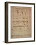 Study for the Tomb of Pope Julius II (Brown Ink)-Michelangelo Buonarroti-Framed Giclee Print