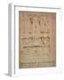 Study for the Tomb of Pope Julius II (Brown Ink)-Michelangelo Buonarroti-Framed Giclee Print