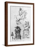 Study for the Trivulzio Monument by Leonardo da Vinci-Bettmann-Framed Giclee Print