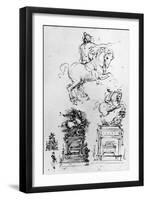 Study for the Trivulzio Monument by Leonardo da Vinci-Bettmann-Framed Giclee Print